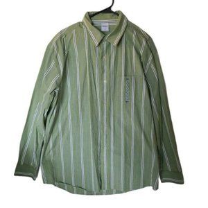 Old Navy Green Striped Shirt Long‎ Sleeve L NWT